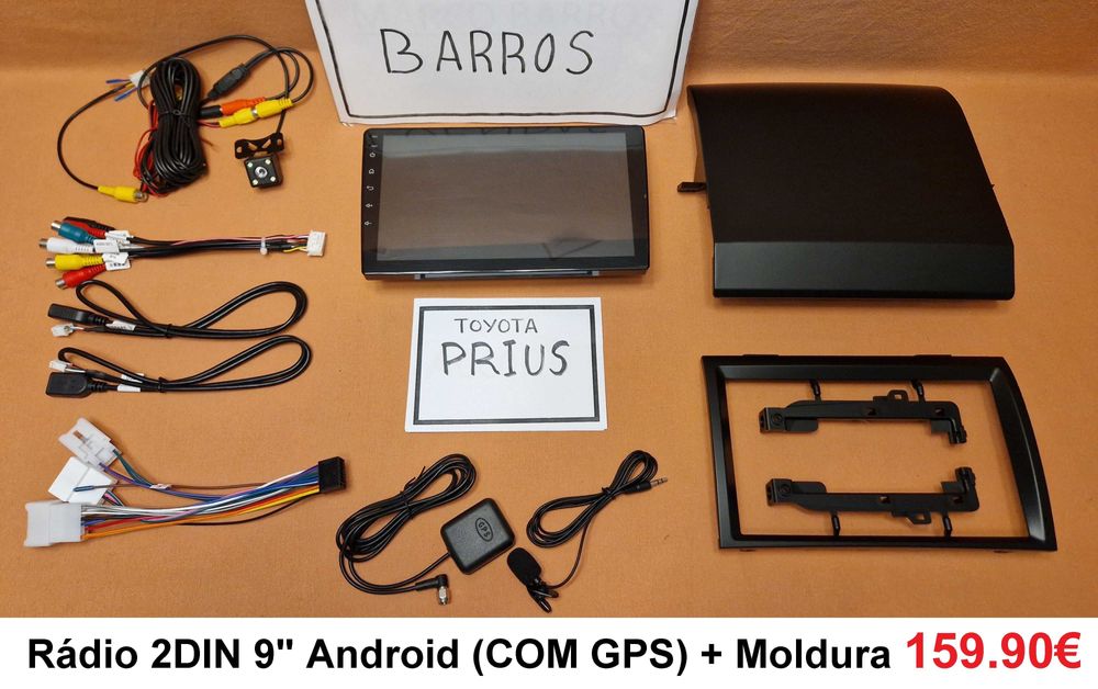 (NOVO) Rádio 2DIN 9" Toyota PRIUS (2003 até 2016) • Android [4+64GB]
