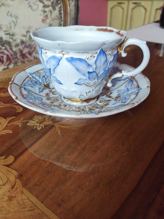 Miśnia Meissen duża filiżanka ze spodkiem