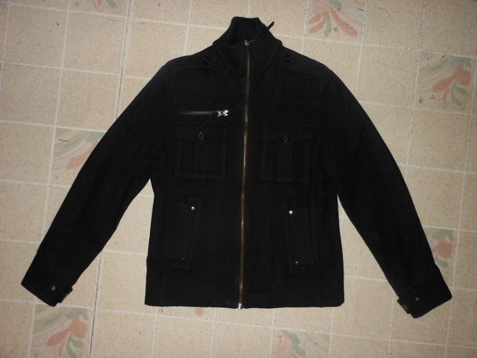 Gabba,стильное черное шерстяное пальто,полутальто,куртка,шерсть