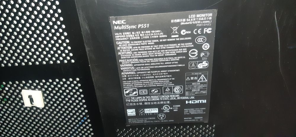 Telawizor-NEC MultiSync P551