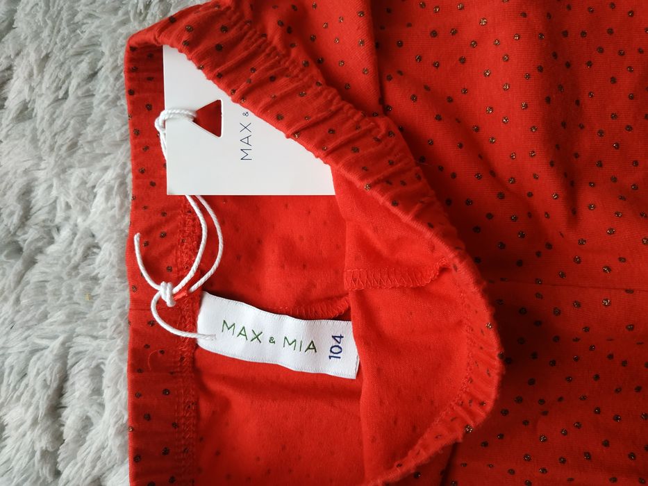 Nowe legginsy dziewczęce/święta/czerwone/prezent/Max&Mia/r.98/104