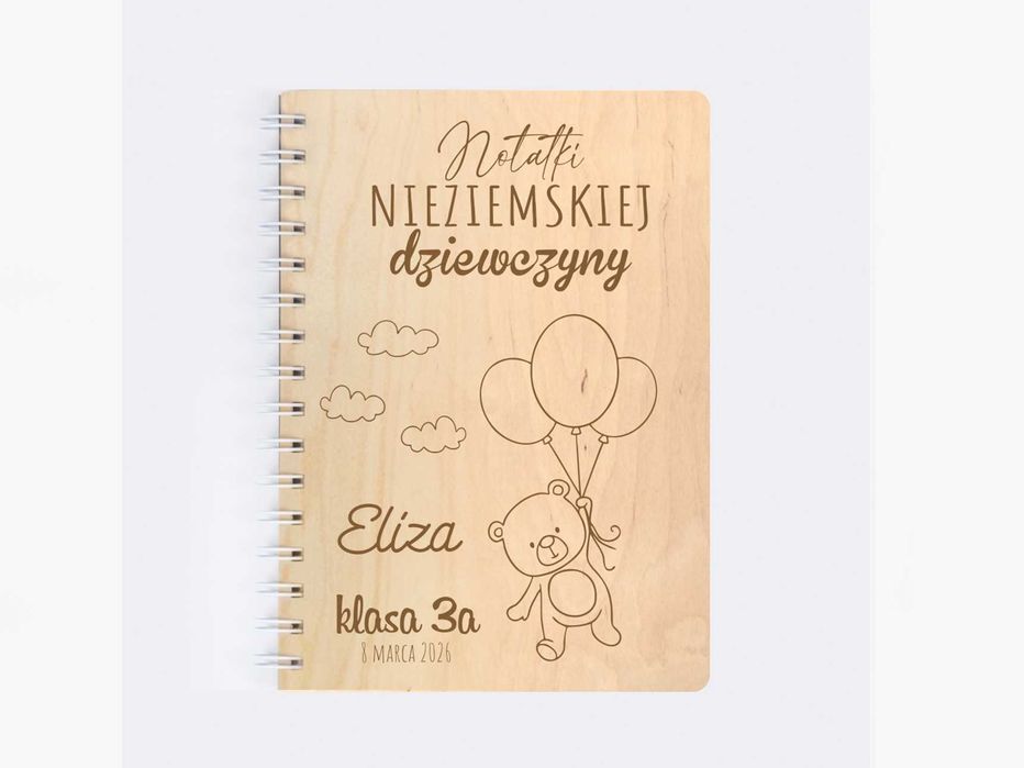 Drewniany notes absolwenta * Zakończenie roku szkolnego * Różne wzory