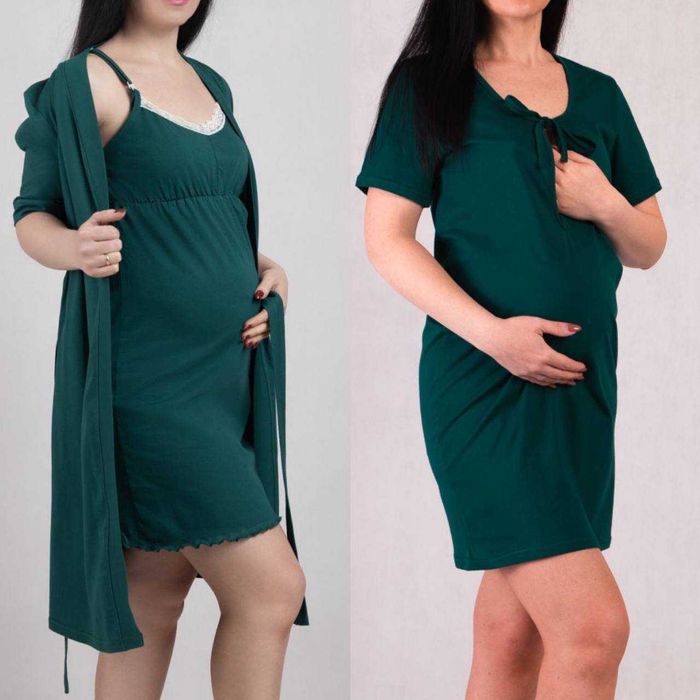 Комплект трійка в пологовий для вагітних та годуючих  мереживні 44-62