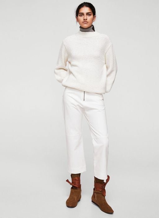 Бавовняні штани від бренду Mango