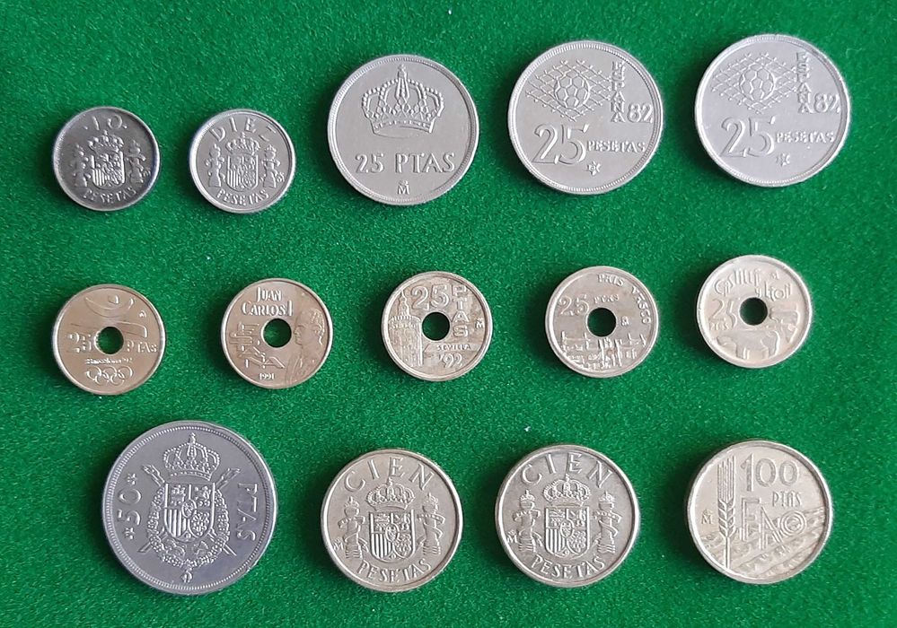 Coleção de (66) moedas - ESPANHA