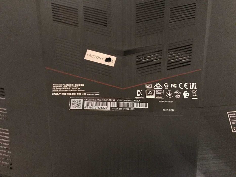 MSI GF65 Thin 10UE | RTX 3060 | 16GB | i5-10500H | SSD 512