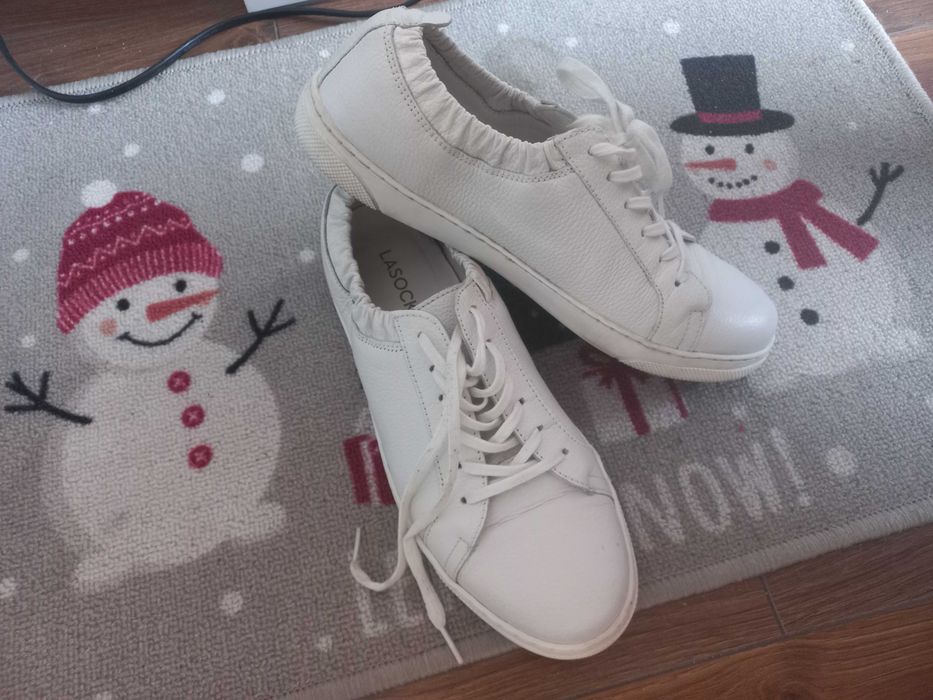 Snakersy sneakersy mokasyny lasocki biale skora typ kazar dkny