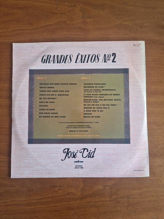 Vinil duplo "José Cid, Grandes Êxitos N.º 2", 1981