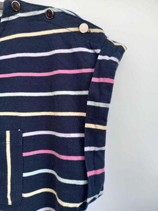 T-shirt nova azul marinho com riscas coloridas - M - Springfield