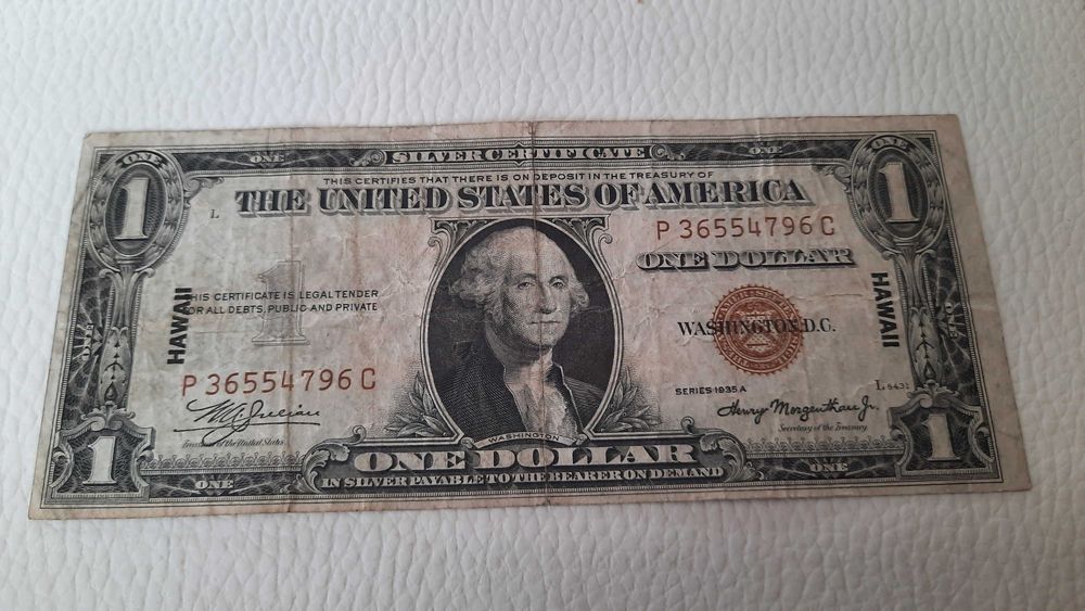 9 banknotów 1 USD silver certificate różne rodzaje w tym Hawaii