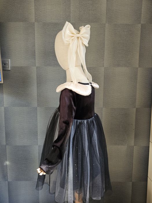 Пишна дитяча чорна оксамитова класична сукня детское платье чёрное