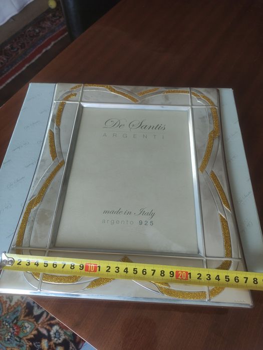 Moldura Passepartout Foto Prata 925 Dourado