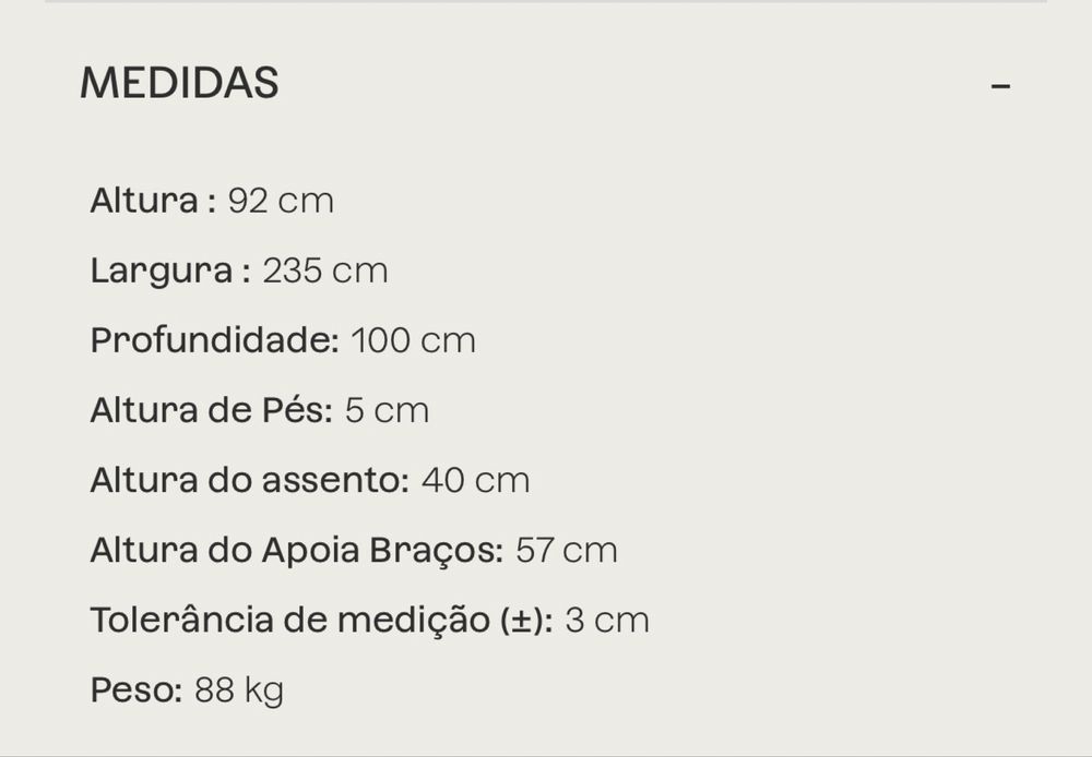Sofá Sklum 3 lugares como novo