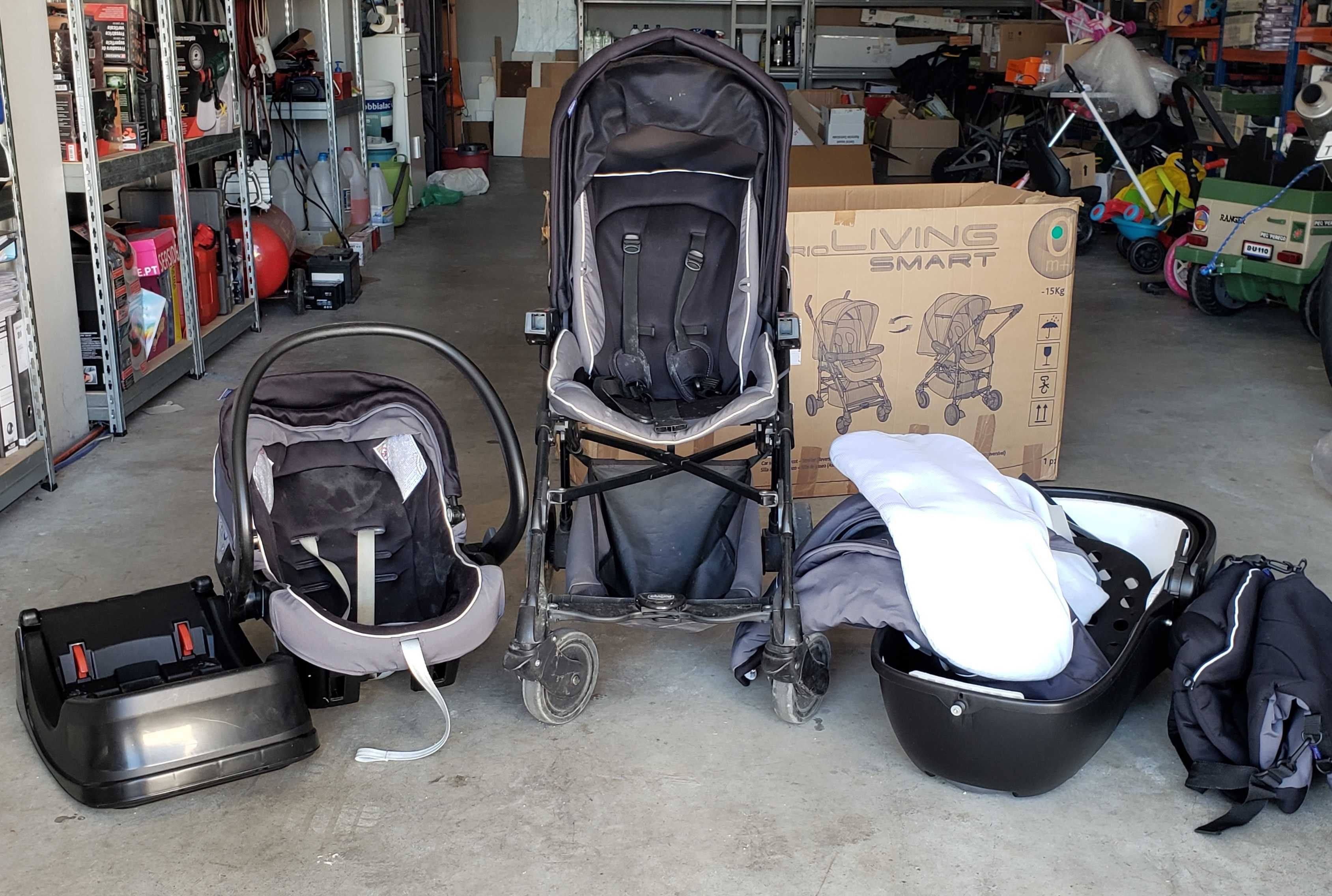 Carrinho bebe alcofa ovo Chicco TRIO living smart c base isofix