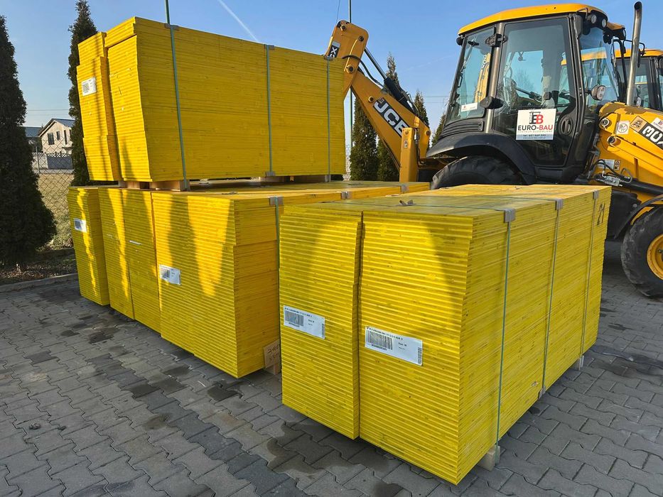 Sklejka płyta szalunkowa 3-WARST 500x2000x21 okuta E kl.I ŻÓŁTA Strop