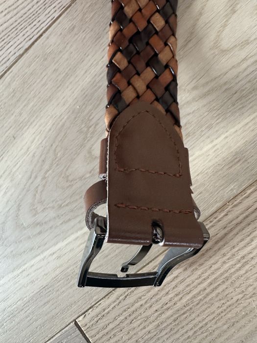 Pasek pleciony skórzany