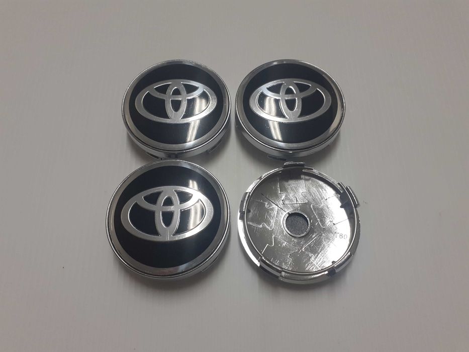 Centros/tampas de jante completos Toyota com 57, 60, 62, 65 e 68 mm
