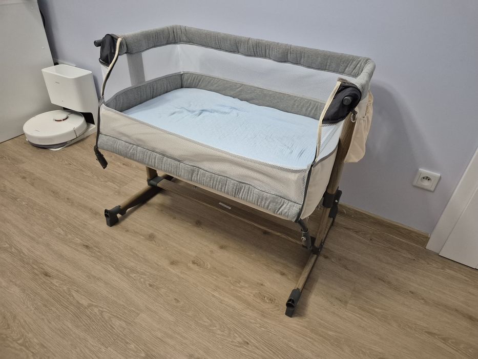 Lionelo Leonie Beige Sand łóżeczko dostawne dostawka z funkcją kołyski