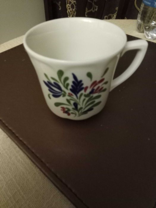 Кофейная пара из толстой керамики, набор с креманками малинка