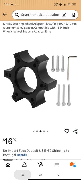 Adaptador de volante KIMISS para T300RS