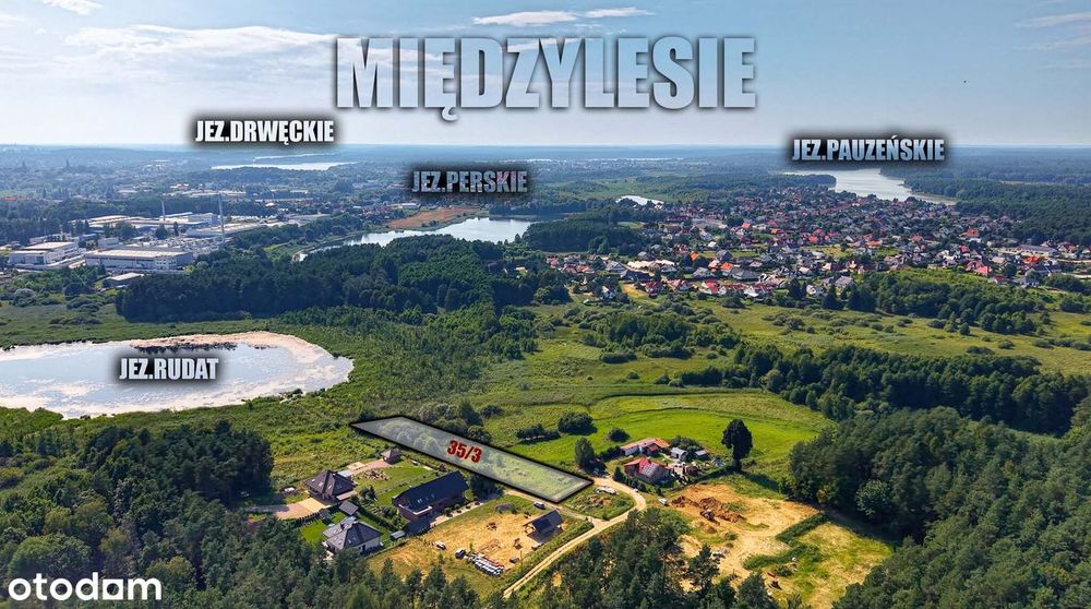 Działka budowlana 3100 m² blisko jeziora