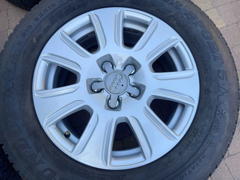 4138. Alufelgi 16" koła zimowe Audi Q3 oryginalne 5x112 ET33 215/65/16 Dunlop 8.8mm