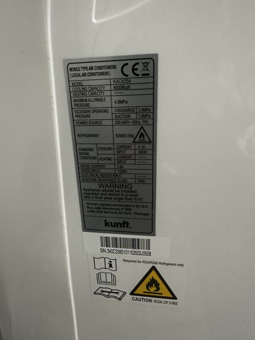 Ar condicionado portátil kunft KAC4254