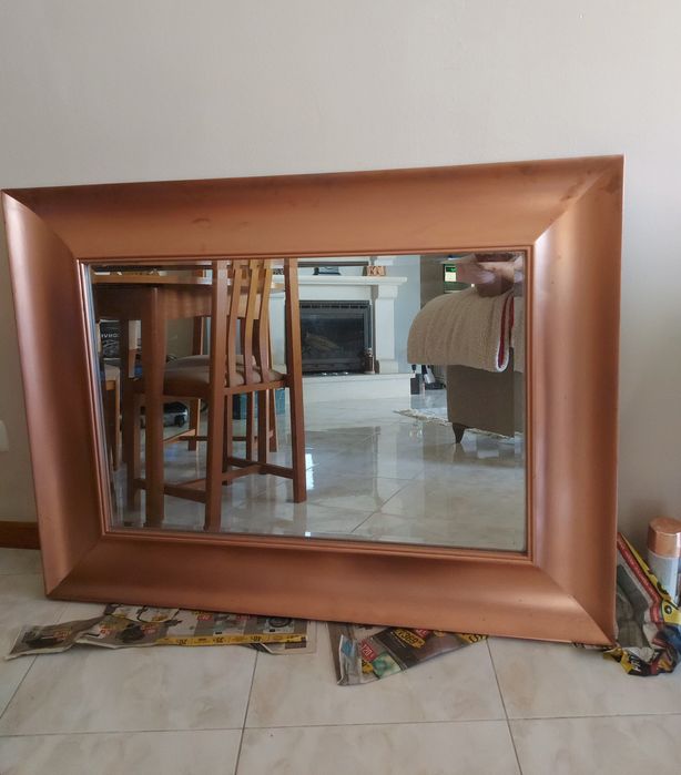 Espelho moderno rosa dourado
