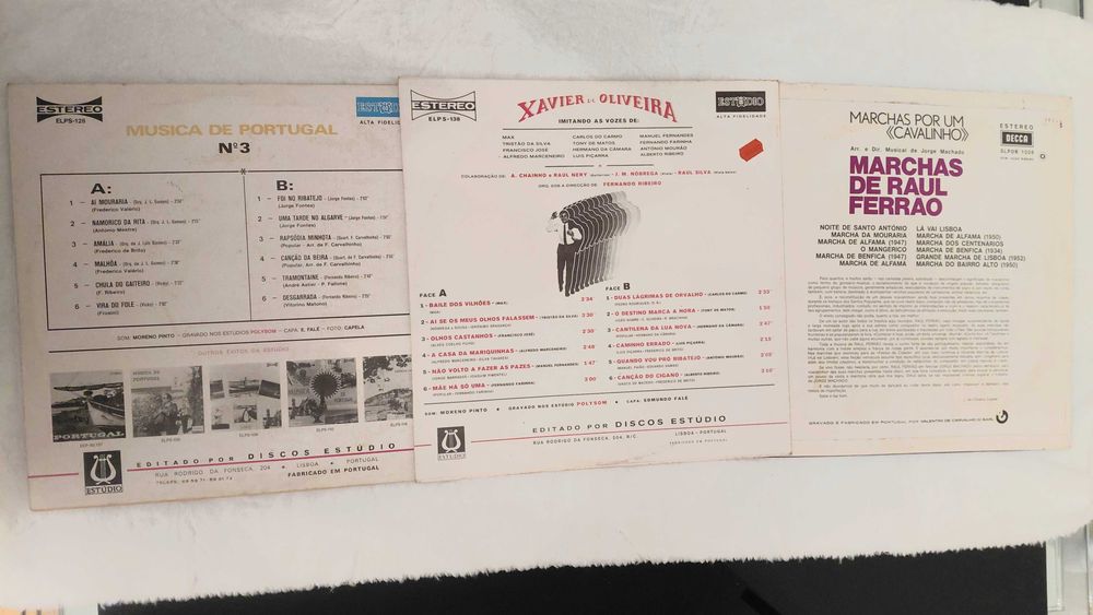 Pacote com 3 Discos LP em Vinil, de Musica Portuguesa