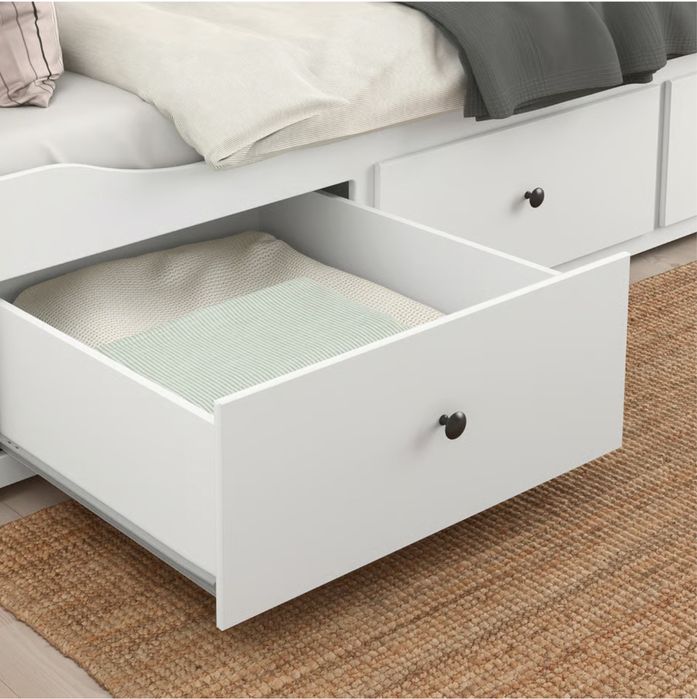 HEMNES Cama indiv/dupla c/3 gav/2 colchões, branco/Ågotnes firme, 80x200 cm