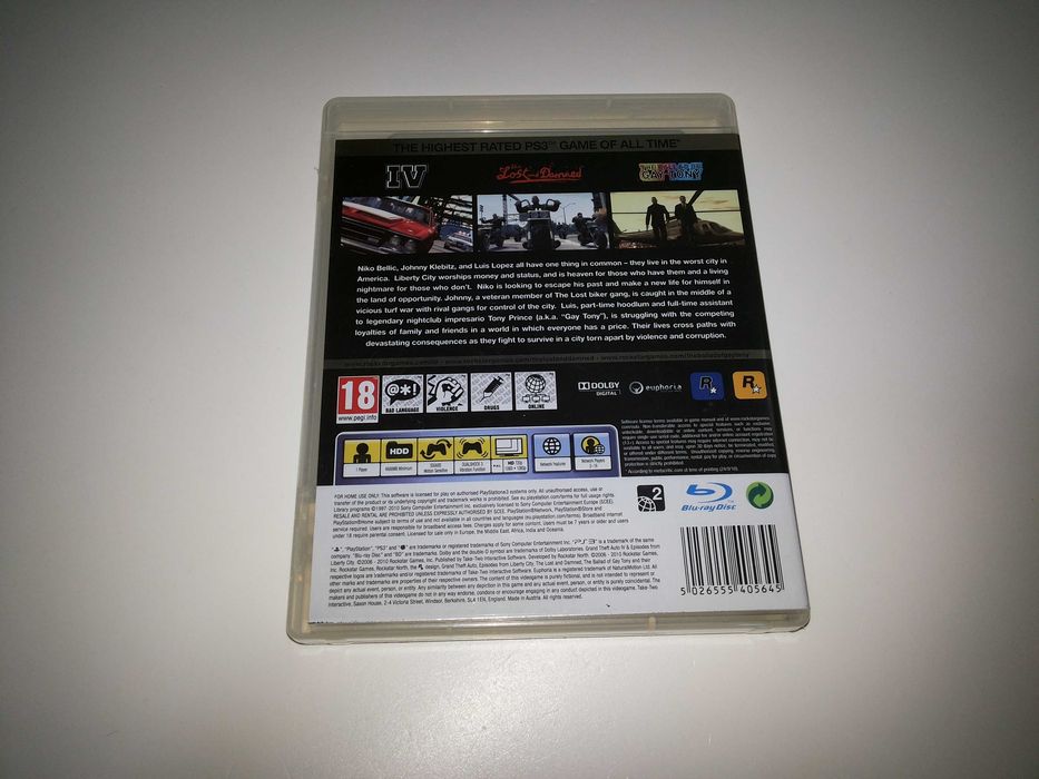 Grand Theft Auto IV (GTA 4) + Episodes from Liberty City - PS3 (Original)