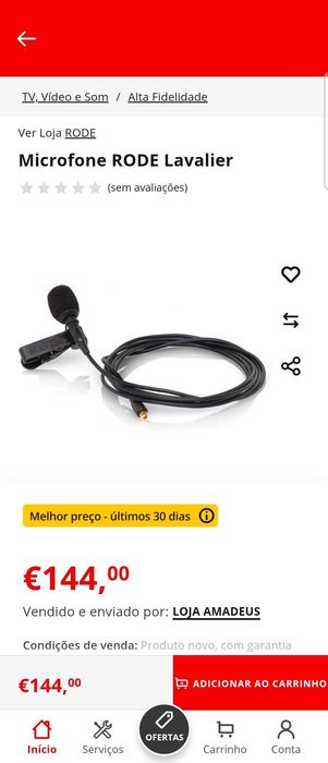Rode mini microfone de lapela como novo
