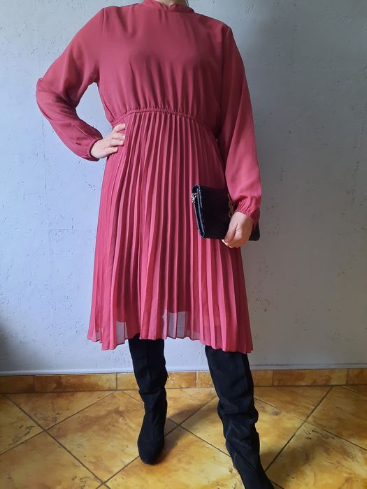 Sukienka plisowana rozkloszowana elegancka wesele  komunia  XL