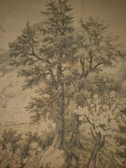 Tela paisagística em pano antiquíssima.