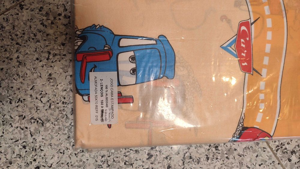 Jogo de Lençóis Solteiro Cars, 100% algodão