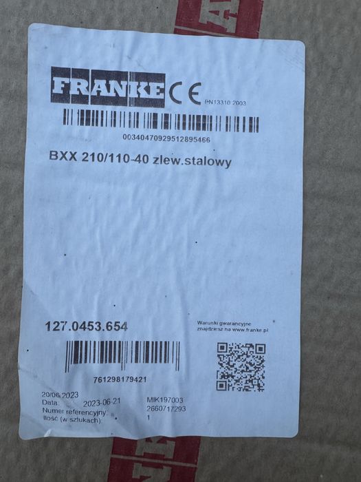 Zlew Franke bxx 210/110 40