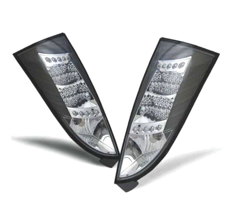 FAROLINS TRASEIROS LED FORD FOCUS 98-04 FUNDO PRETO CROMADO