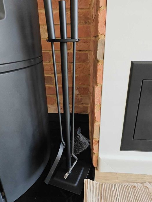 Zestaw Kominkowy Przybory Do Kominka Szufelka Zmiotka Pogrzebacz 3x