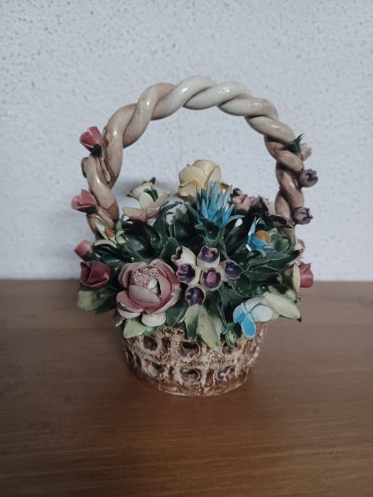 Capodimonte Porcelain Flower Basket436680804805519362