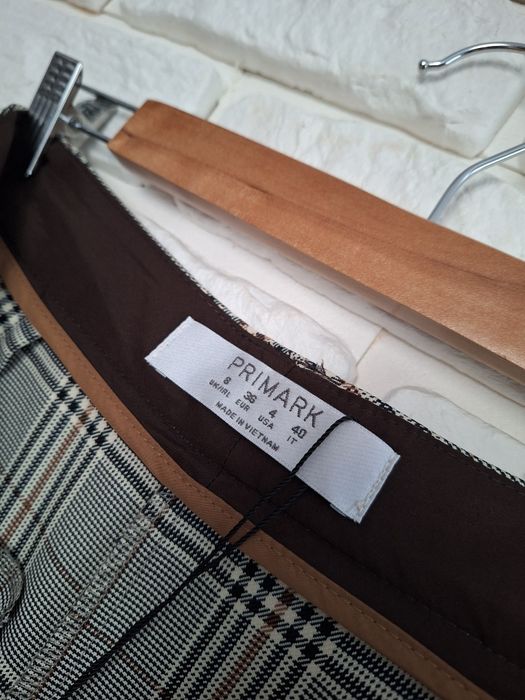 Primark 36 Nowe Szerokie Spodnie w kratę Wysoki Stan