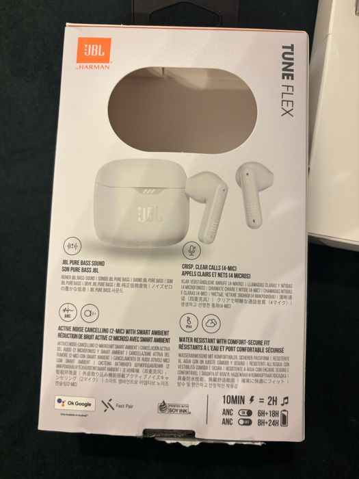 Słuchawki bezprzewodowe JBL Tune Flex Douszne Bluetooth 5.2 Biały