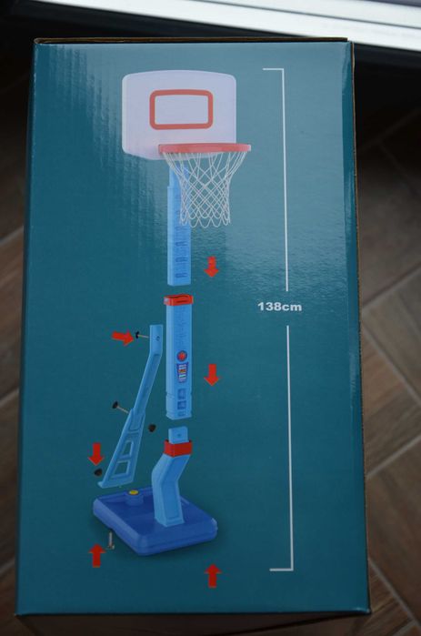 Kosz do Koszykówki dla Dzieci Regulowany 138cm Gra Piłka