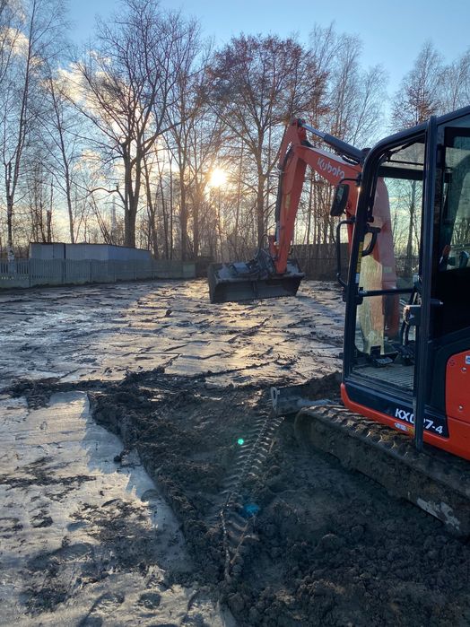 Usługi minikoparką 3t z wiertnicą układanie kostki brukowej