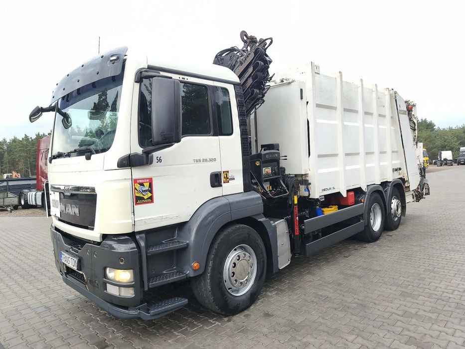 MAN TGS 28.320 śmieciarka 6x2+hds hiab 144-4 2013 rok Medium XL
