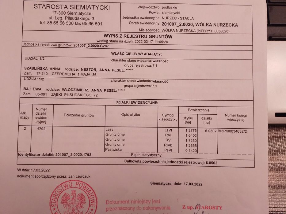 Działka rolno -leśna obręb ewidencyjny NURZEC-STACJA - Widok 5
