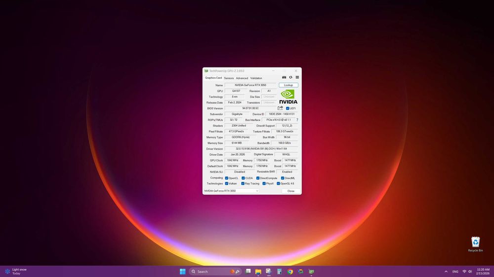 Gigabyte GeForce RTX 3050 Low Profile 6GB — Гарантія/Стан ідеал