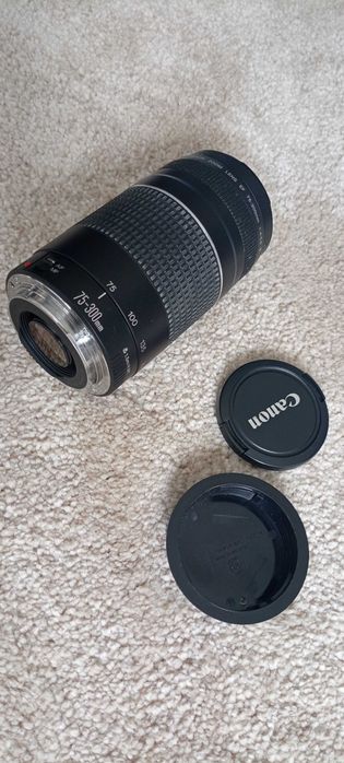 Canon EOS 1000D, com: objetivas 18-55 e 75-300; Carregador e Mala