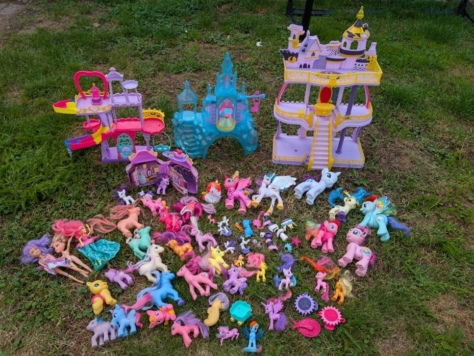 Ogromny zestaw kucyki pony trzy zamki