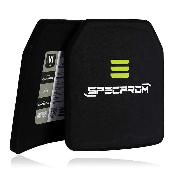 Керамічна бронеплита 6-го класу ДСТУ L 3,7 кг 27 на 34 см Греція