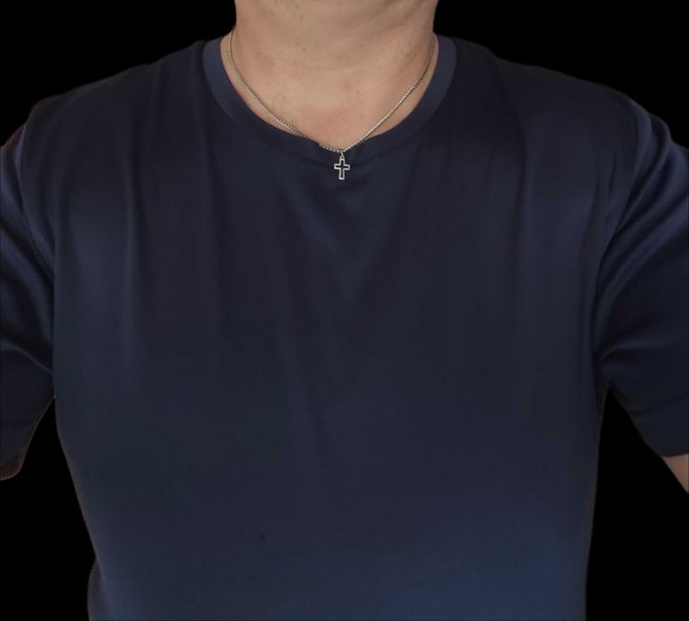 Naszyjnik 50 cm stal szlachetna z krzyżykiem
